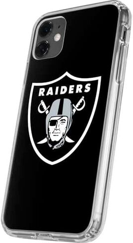 حافظة هاتف Skinit الشفافة متوافقة مع iPhone 11 - تصميم شعار كبير مرخص رسميًا من NFL Las Vegas Raiders in Saudi Arabia
