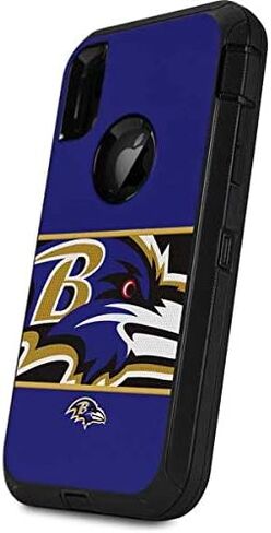 Skinit Decal Skin Compatible with OtterBox Defender iPhone XR - Officially Licensed NFL Baltimore Ravens Zone Block Design in Saudi Arabia