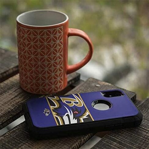 Skinit Decal Skin Compatible with OtterBox Defender iPhone XR - Officially Licensed NFL Baltimore Ravens Zone Block Design in Saudi Arabia