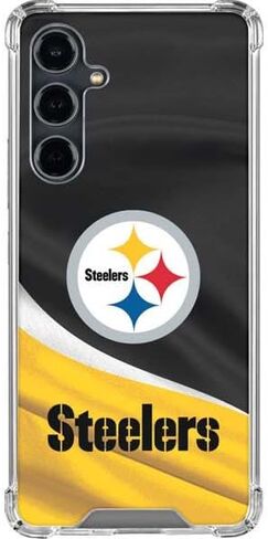 Skinit Clear Phone Case Compatible with Galaxy S23 FE - Officially Licensed NFL Pittsburgh Steelers Design in Saudi Arabia