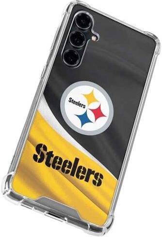 Skinit Clear Phone Case Compatible with Galaxy S23 FE - Officially Licensed NFL Pittsburgh Steelers Design in Saudi Arabia