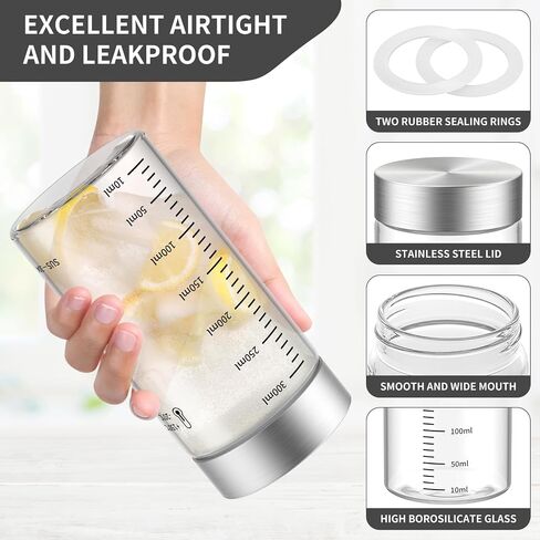 4 Oz Glass Bottles, 6 Pack Glass Jar with Lid, Borosilicate Glass, Stainless Steel Lids for Juicing, Smoothies, Water Bottles, Food Storage, Shaker Bottles in Saudi Arabia