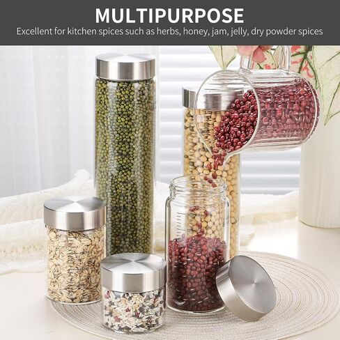 4 Oz Glass Bottles, 6 Pack Glass Jar with Lid, Borosilicate Glass, Stainless Steel Lids for Juicing, Smoothies, Water Bottles, Food Storage, Shaker Bottles in Saudi Arabia