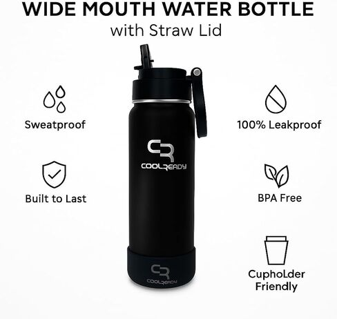 40 oz Blue Insulated Water Bottle with Straw & Spout Lids – Stainless Steel Thermo Bottle, Wide Mouth Leakproof Design, Double Wall Cold 24 H Hot 12 H, Silicone Boot for Gym Outdoor Travel in Saudi Arabia