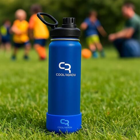 40 oz Blue Insulated Water Bottle with Straw & Spout Lids – Stainless Steel Thermo Bottle, Wide Mouth Leakproof Design, Double Wall Cold 24 H Hot 12 H, Silicone Boot for Gym Outdoor Travel in Saudi Arabia