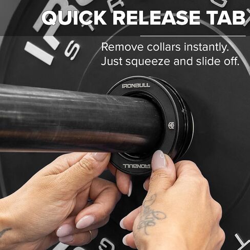 أطواق أثقال RapidGrip™ - مشابك أثقال ذات قفل تلقائي لقضبان الأثقال الأولمبية - مشابك أثقال شديدة التحمل لصالة الألعاب الرياضية، ورفع الأثقال، ورفع الأثقال، والتدريب المتقاطع - إطلاق سريع، بدون انزلاق in Kuwait