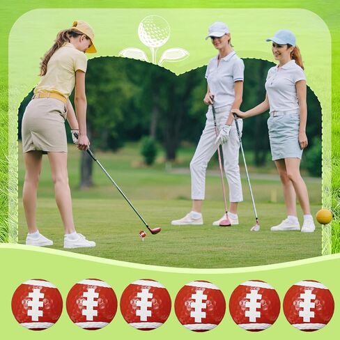 6 عبوات من كرات الجولف لكرة القدم، كرات جولف مضحكة مبتكرة للرجال والنساء ومحبي لاعبي الجولف، تصميم رائع لكرة القدم هدايا عيد ميلاد للأب، ملحقات الجولف للعب والتمرين، أحمر ساطع in Kuwait