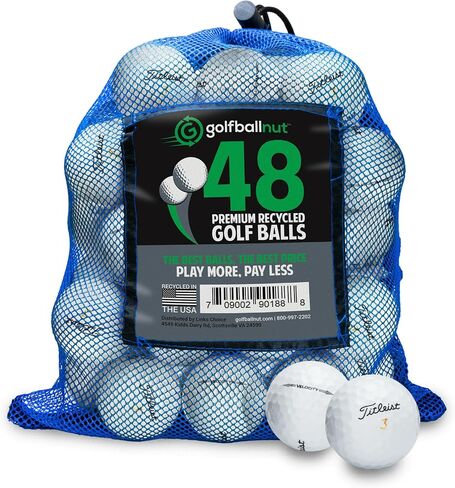 Used and Recycled for Titleist Velocity Mint 5A (White) (24 & 48) Golf Balls Mesh Bag Included in Saudi Arabia