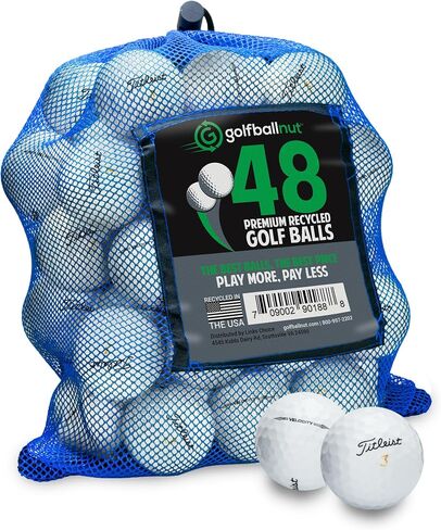 Used and Recycled for Titleist Velocity Mint 5A (White) (24 & 48) Golf Balls Mesh Bag Included in Saudi Arabia