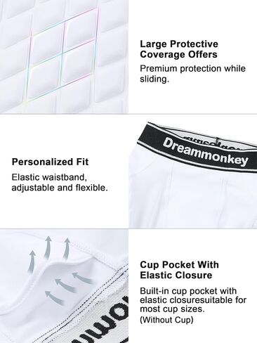 Dreammonkey طفل صغير الأولاد البيسبول مبطن انزلاق السراويل كوب جيب ملابس داخلية ضغط رياضية لكرة القدم in Kuwait