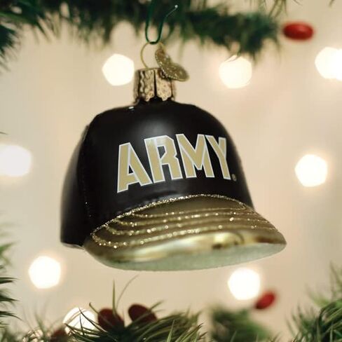 Old World Christmas Army Hoodie 'GO Army' Glass Blown Ornament for Christmas Tree, Handcrafted Holiday Decoration, University Collection in Saudi Arabia