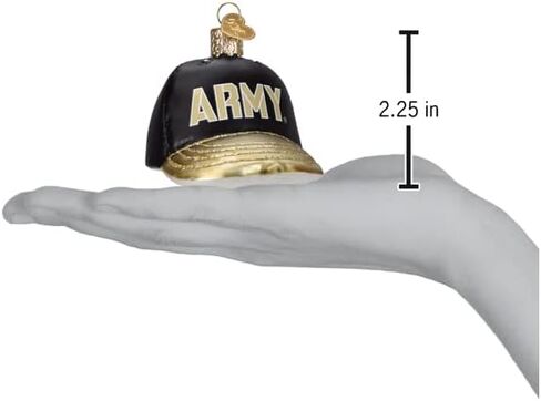 Old World Christmas Army Hoodie 'GO Army' Glass Blown Ornament for Christmas Tree, Handcrafted Holiday Decoration, University Collection in Saudi Arabia