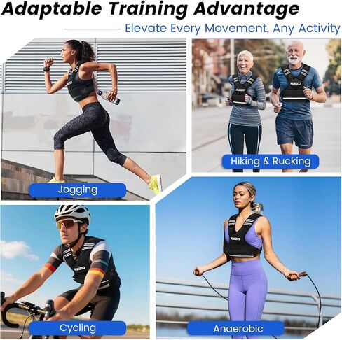 Adjustable Weighted Vest Woman Men, 6-12lb/12-18lb/20-32lb Weight Vest with 6 Ironsand Weights for Strength Training Rucking Running Walking Fitness Workout in Saudi Arabia