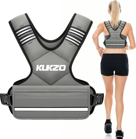Adjustable Weighted Vest Woman Men, 6-12lb/12-18lb/20-32lb Weight Vest with 6 Ironsand Weights for Strength Training Rucking Running Walking Fitness Workout in Saudi Arabia