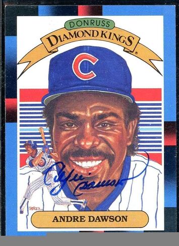 Andre Dawson DK Card 1988 Donruss #9 موقعة من COA JSA - بطاقات البيسبول الموقعة in Saudi Arabia