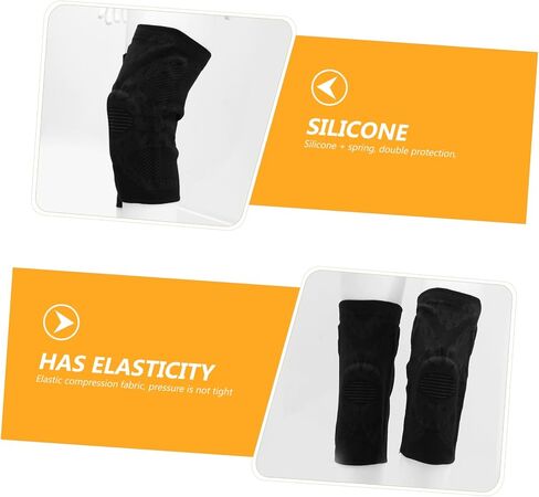 Baluue Sports Knee Pad Compression Sleeve 2-Piece Silicone Spring Support لاستقرار المفاصل واللياقة البدنية مناسبة لتشغيل كرة السلة وأنشطة الصالة الرياضية in Saudi Arabia