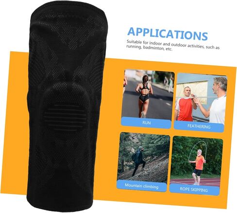 Baluue Sports Knee Pad Compression Sleeve 2-Piece Silicone Spring Support لاستقرار المفاصل واللياقة البدنية مناسبة لتشغيل كرة السلة وأنشطة الصالة الرياضية in Saudi Arabia