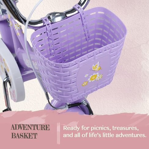 دراجة جليرك ساشا للفتيات، دراجة أطفال مقاس 12-20 بوصة للأطفال من سن 2 إلى 13 عامًا، دراجة أطفال مع مقعد دمية وسلة وعجلات تدريب، ألوان متعددة in Kuwait