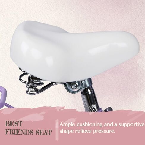 دراجة جليرك ساشا للفتيات، دراجة أطفال مقاس 12-20 بوصة للأطفال من سن 2 إلى 13 عامًا، دراجة أطفال مع مقعد دمية وسلة وعجلات تدريب، ألوان متعددة in Kuwait