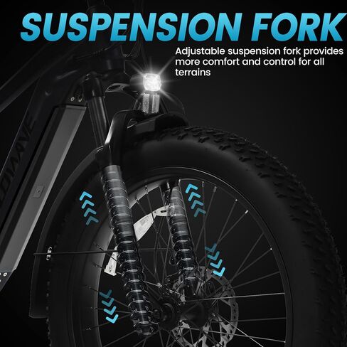 دراجة كهربائية VELOWAVE للبالغين، ذروة 1200 وات، محرك BAFANG، 28 ميل في الساعة، دراجة جبلية 48 فولت 15 أمبير، بطارية خلايا LG قابلة للإزالة، 26 بوصة، إطار عريض، دراجة شيمانو 7 سرعات in Kuwait