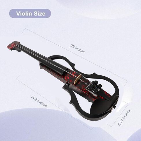 Headless Electric Violin Carbon Fiber Body Silent Fiddle ABS Silent Electric Violin for Practice Performance (Rose Petal) in Saudi Arabia