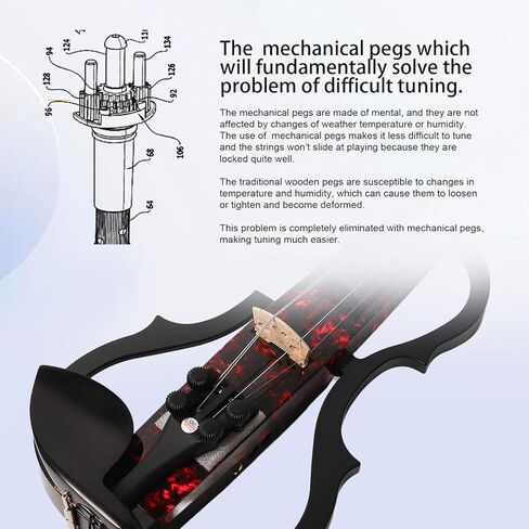 Headless Electric Violin Carbon Fiber Body Silent Fiddle ABS Silent Electric Violin for Practice Performance (Rose Petal) in Saudi Arabia