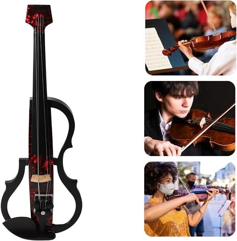 Headless Electric Violin Carbon Fiber Body Silent Fiddle ABS Silent Electric Violin for Practice Performance (Rose Petal) in Saudi Arabia
