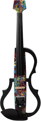 Headles Electric Violin, Silent Electric Violin Pluggable Headphone Stylish Fiddle for Practice Performance (Multi Colored in Saudi Arabia