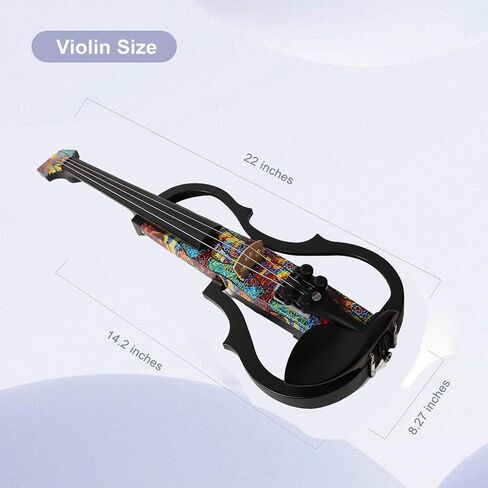 Headles Electric Violin, Silent Electric Violin Pluggable Headphone Stylish Fiddle for Practice Performance (Multi Colored in Saudi Arabia