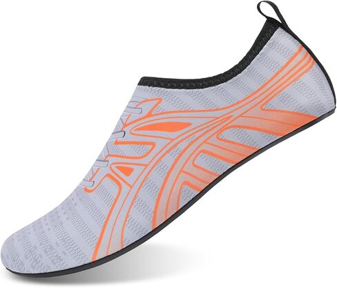 Mens Womens Water Shoes Quick Dry Barefoot Shoes Non-Slip Aqua Socks for Beach Swim Dark Grey Orange in Saudi Arabia