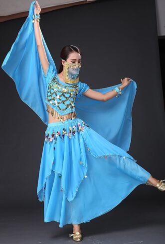 زي بوليوود يسمح للرقص الشرقي بجزء علوي من الشيفون زي الرقص للنساء in Kuwait