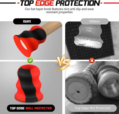 Bat Taper Knob with 2 Black Wrist Sweatbands Grip Taper Knob Absorbent Bands for Enhanced Protection Sports and Working Out in Saudi Arabia