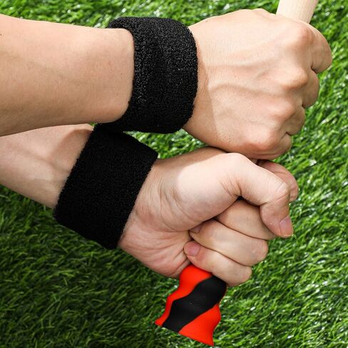 Bat Taper Knob with 2 Black Wrist Sweatbands Grip Taper Knob Absorbent Bands for Enhanced Protection Sports and Working Out in Saudi Arabia