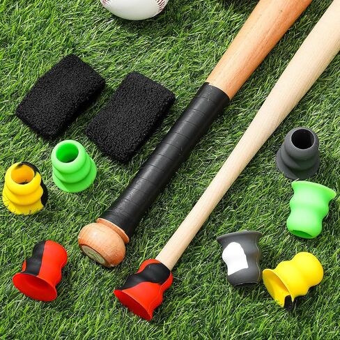 Bat Taper Knob with 2 Black Wrist Sweatbands Grip Taper Knob Absorbent Bands for Enhanced Protection Sports and Working Out in Saudi Arabia