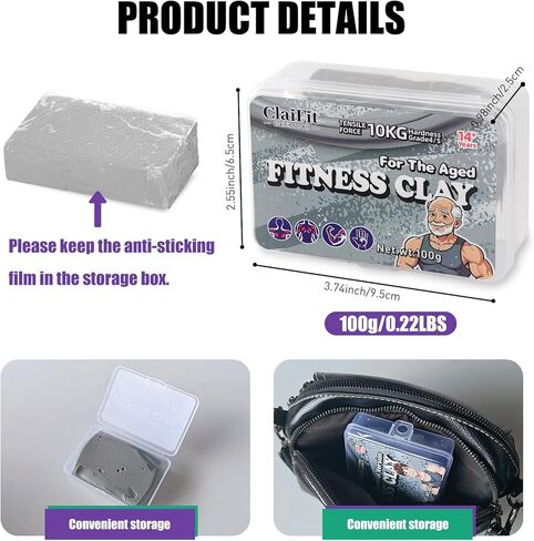 Hand Grip Strengthener Putty - 22LBS & 44LBS Resistance Therapy Putty for Finger Exercise, Arm Muscle Strengthening & Stress Relief - Exercise Putty for Adults & The Elderly in Kuwait