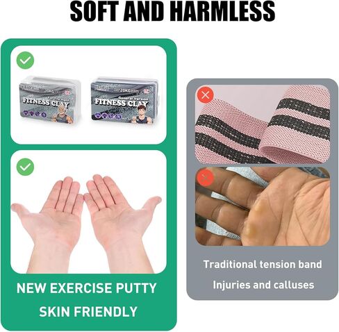 معجون تقوية قبضة اليد - معجون علاجي مقاوم 22 رطل و44 رطل لتمرين الأصابع، وتقوية عضلات الذراع وتخفيف التوتر - معجون للتمرين للبالغين وكبار السن in Kuwait