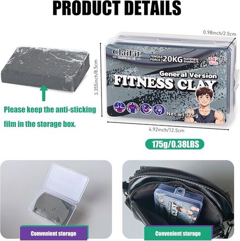 معجون تقوية قبضة اليد - معجون علاجي مقاوم 22 رطل و44 رطل لتمرين الأصابع، وتقوية عضلات الذراع وتخفيف التوتر - معجون للتمرين للبالغين وكبار السن in Kuwait