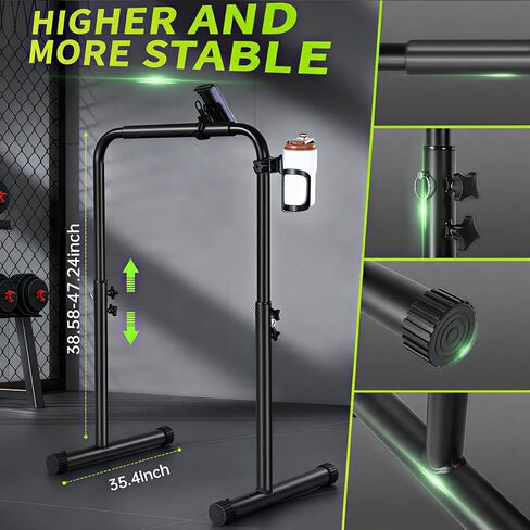 Handle Bar for Walking Pad Only, Walking Pad Bar with Phone Holder and Cup Holder, Adjustable Handrail Height from 30.7 to 39.37 Inch, Walking Pad 27.5'' Wide, Stable Design, Black in Saudi Arabia