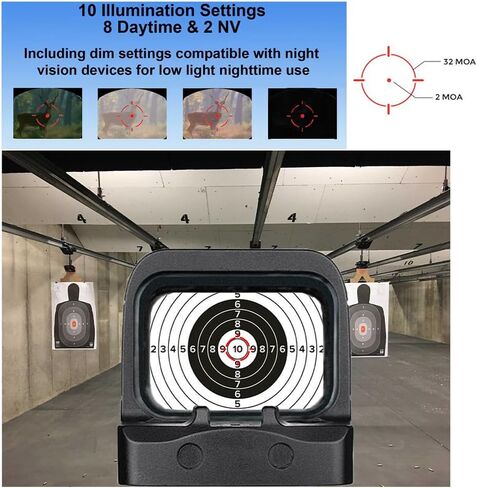 Shake Awake Reflex Sight 3 MOA Dot 32 MOA Circle نطاق نقطة حمراء/خضراء لبصمة قطع RMR، بصريات منعكسة مفتوحة مقاومة للصدمات ومقاومة للماء مع لوحة محول Picatinny in Kuwait
