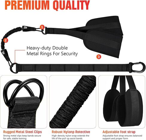 Pull Up Assistance Bands with Door Anchor – Adjustable 75–300 lbs Resistance Trainer | Dual Foot Rest & Heavy-Duty Straps for Chin-Ups, Dips & Calisthenics | Home Gym Workout Equipment for Men & Women in Saudi Arabia