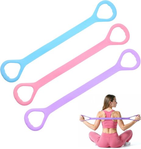 3 Pcs Resistance Bands Figure 8 Fitness Elastic Rope Elastic Band Stretch Bands Portable Exercise Equipment for Arm Back Chest Shoulder Leg Yoga Pilates Stretching Physical in Saudi Arabia