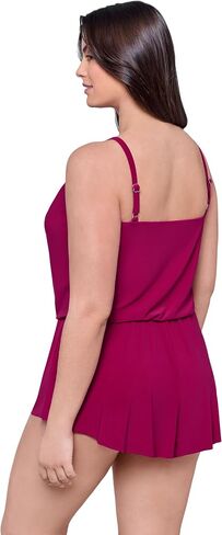Aqua Green Womens Keyhole Blouson Slimming Swim Romper with Pocket in Saudi Arabia