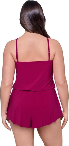 Aqua Green Womens Keyhole Blouson Slimming Swim Romper with Pocket in Saudi Arabia