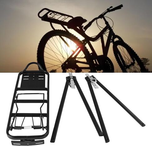 Rear Bike Rack, 154lb Load Aluminium Alloy Carrier Adjustable Rear Bike Luggage Rack Cycling Equipment Stand for Road Cycling in Saudi Arabia