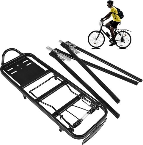 Rear Bike Rack, 154lb Load Aluminium Alloy Carrier Adjustable Rear Bike Luggage Rack Cycling Equipment Stand for Road Cycling in Saudi Arabia