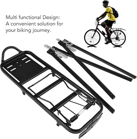 Rear Bike Rack, 154lb Load Aluminium Alloy Carrier Adjustable Rear Bike Luggage Rack Cycling Equipment Stand for Road Cycling in Saudi Arabia