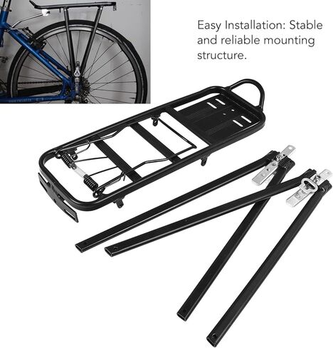 Rear Bike Rack, 154lb Load Aluminium Alloy Carrier Adjustable Rear Bike Luggage Rack Cycling Equipment Stand for Road Cycling in Saudi Arabia