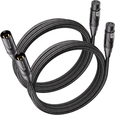كابلات VCELINK XLR بطول 10 أقدام عبوتين، كابل ميكروفون XLR ذكر إلى أنثى، كابل مكبر صوت محمي متوازن بثلاثة دبابيس مطلي بالذهب، سلك ميكروفون متوازن مزدوج الحماية AL & OFC in Saudi Arabia