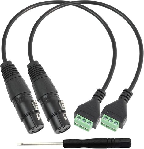 2 قطعة 13 بوصة XLR3 كابل XLR هناك دبوس أنثى إلى 3Pin محطة محول تمديد كابل مع مفك البراغي لمكبرات الصوت، الميكروفون، الصوت، معدات إضاءة المسرح، الأداء المباشر والتسجيل in Kuwait