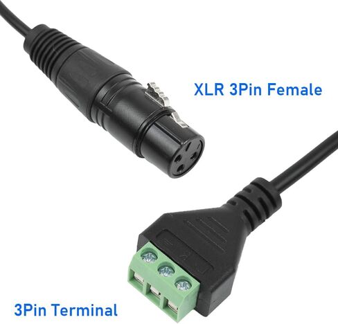 2 قطعة 13 بوصة XLR3 كابل XLR هناك دبوس أنثى إلى 3Pin محطة محول تمديد كابل مع مفك البراغي لمكبرات الصوت، الميكروفون، الصوت، معدات إضاءة المسرح، الأداء المباشر والتسجيل in Kuwait